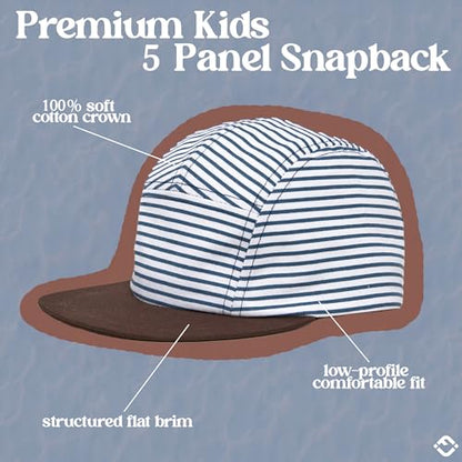 Funky Junque Kids 5 Panel Hat - Toddler Boys American Flag Baseball Cap, Patriotic Infant Baby Sun Hat for 4th of July - color: Brown & White Stripes, size: 12-24 Months