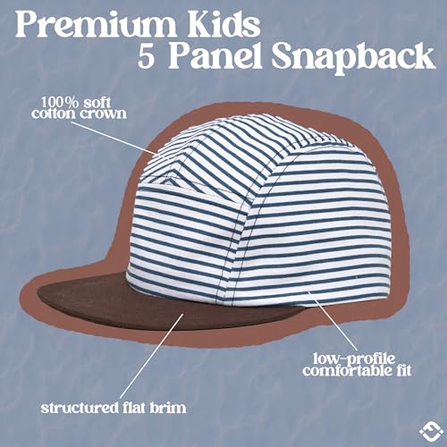 Funky Junque Kids 5 Panel Hat - Toddler Boys American Flag Baseball Cap, Patriotic Infant Baby Sun Hat for 4th of July - color: Brown & White Stripes, size: 2-9 Years