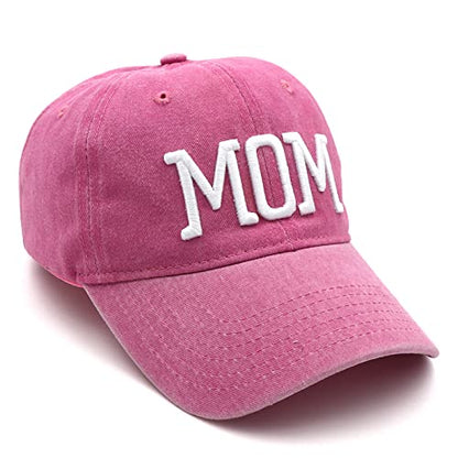 Mom and Dad Hats Fathers Day Mom Dad Gifts Hat Embroidered Adjustable Baseball Caps New Parents Gifts for Couples - color: Pink Mom Hat and Navy Blue Dad Hat