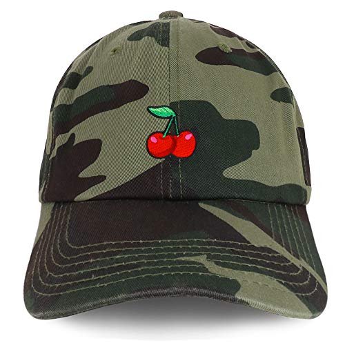 Trendy Apparel Shop Cherry Patch Brushed Cotton Unstructured Dad Hat - color: Camo