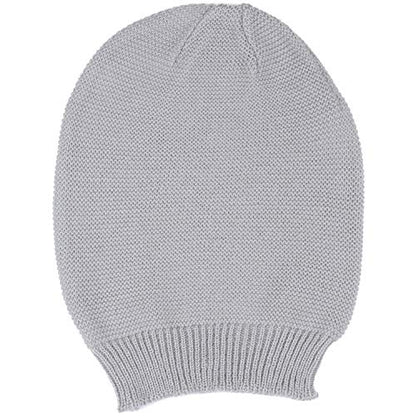 an Unisex Striped Knit Slouchy Beanie Hat Lightweight Soft Fashion Cap - color: 5104-ltgrey