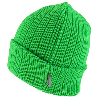 Armycrew 3M Thinsulate Insulation Fleece Lined Long Cuff Ribbed Beanie - color: Neon Green