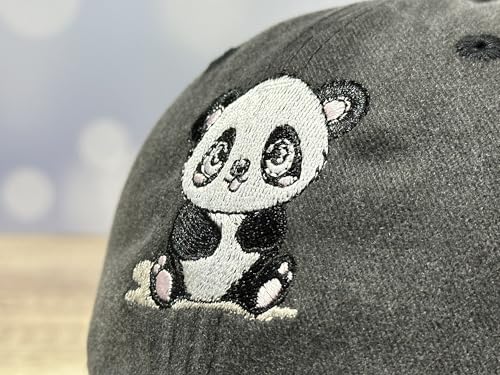 Adjustable Embroidery Animal Baseball Hat for Kid Toddler Child - color: Panda (Washed Black)