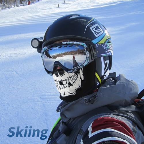 YESLIFE Summer Balaclava Ski Mask for Men&Women, Face Mask - color: White Skull