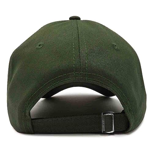 DALIX Peach Embroidered Dad Cap Cotton Baseball Hat Women - color: Olive
