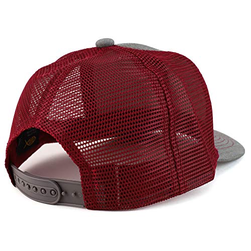 Trendy Apparel Shop Thinking Cap Washed Two Tone Trucker Baseball Cap - color: Heather Burgundy