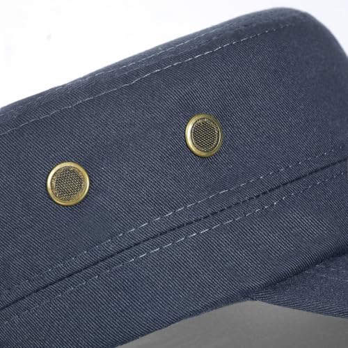 Unisex Classic Cadet Army Hat Flat Top Baseball Cap Military Hats - color: Navy