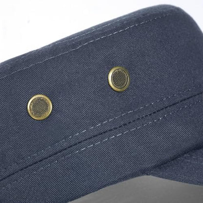 Unisex Classic Cadet Army Hat Flat Top Baseball Cap Military Hats - color: Navy