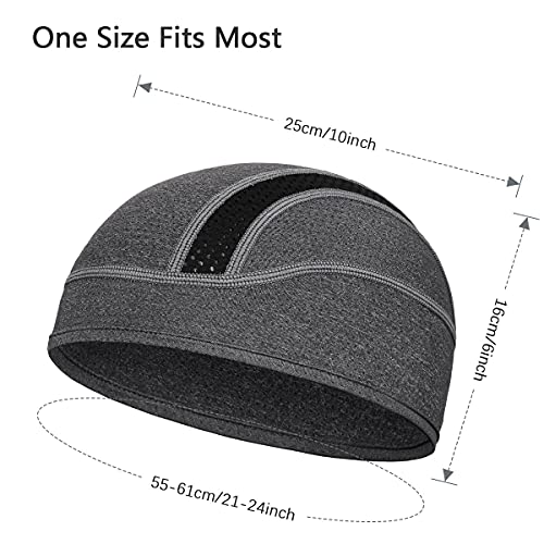 MELASA Cooling Skull Cap Breathable Mesh Sweat Control Helmet Liner for Men - color: Black & Gray