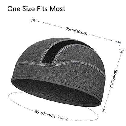 MELASA Cooling Skull Cap Breathable Mesh Sweat Control Helmet Liner for Men - color: Black & Gray