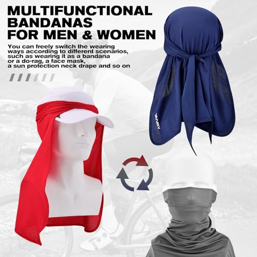 YANIKY Bandanas Skull Caps for Men, Do Rag Women Breathable Helmet Liner - color: Blue