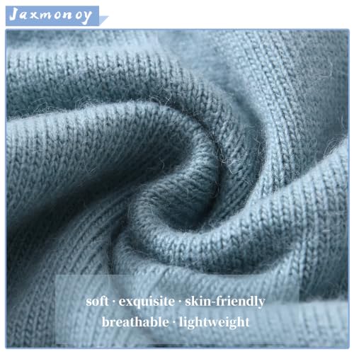 jaxmonoy Slouchy Knit Beanies Winter Hats for Women Men Soft Warm Reversible Slouch Cuffed Skull Knitted Beanie Cap - color: Blue