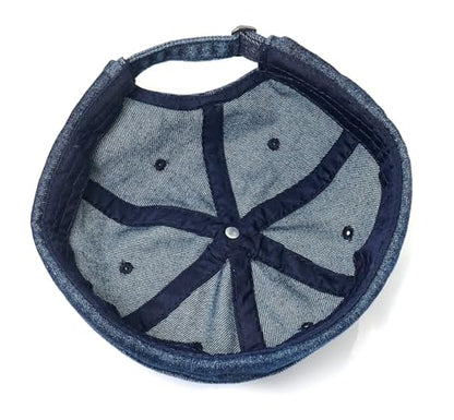 Classic Denim Skull Cap for Men Adjustable Brimless Beanie Hat for Everyday Casual Wear - color: Navy Blue
