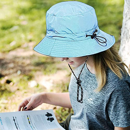 Waterproof Bucket Hat for Women and Men - UV Protection Beach Sun Hat Fishing Safari Boonie Hat Rain Hat Adjustable Packable - color: Blue - Waterproof