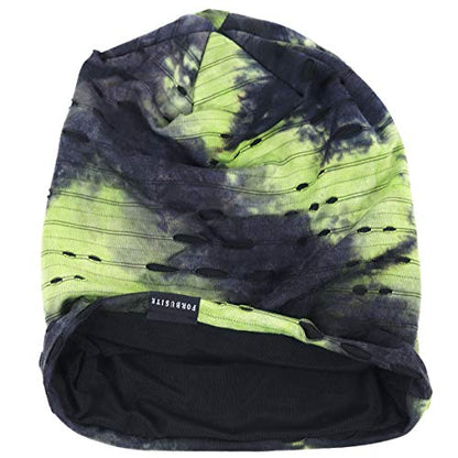 Mens Slouch Hollow Beanie Summer Skullcap B090 - color: B-green
