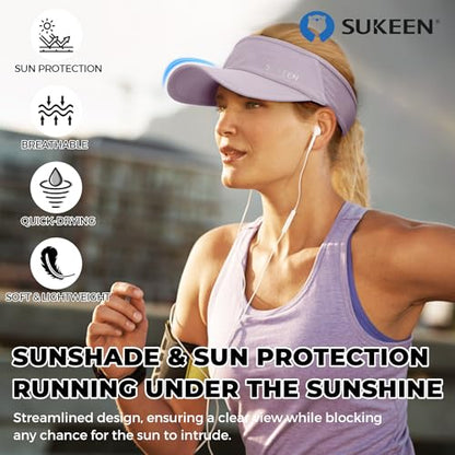 Sukeen Lightweight Sports Sun Visor Hat for Men Women - color: Light Purple