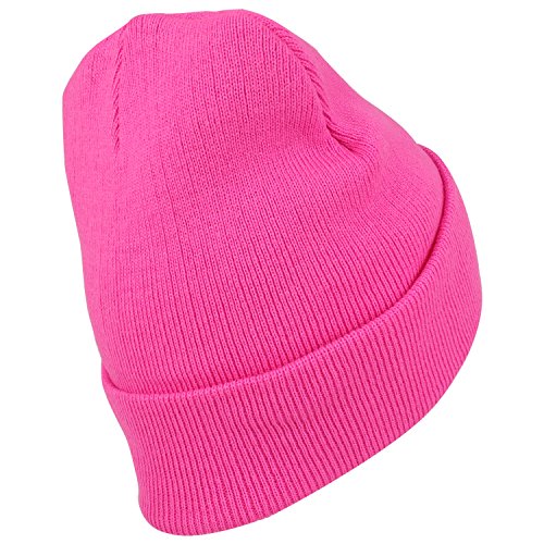 Armycrew High Visibility Neon Color Cuff Long Winter Beanie Hat - color: Pink