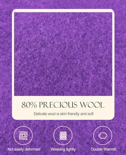 French Beret Hats for Women - Soft Warm Wool Solid Color Beanie Winter Cap - color: Purple