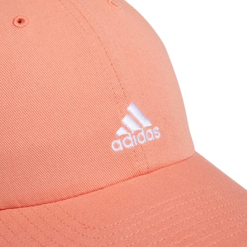 adidas Women's Saturday 2 Hat Baseball Cap - color: Semi Coral Fusion Pink/White/2.0