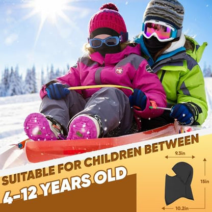 Kids Balaclava Winter Cold Weather Warm Ski Mask Unisex Fits Ages 4–12