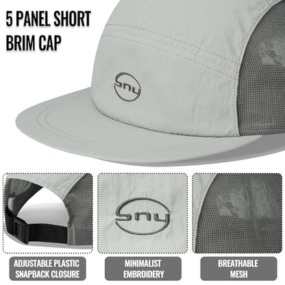 Croogo Mesh 5 Panel Hat Quick Drying Running Baseball Cap for Outdoor - color: Lightgrey