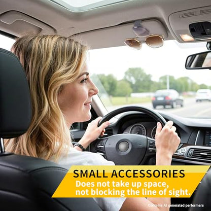 Yuoyar Magnetic Leather Sunglasses Holder for Car, 2 Packs (Purple) - color: Purple