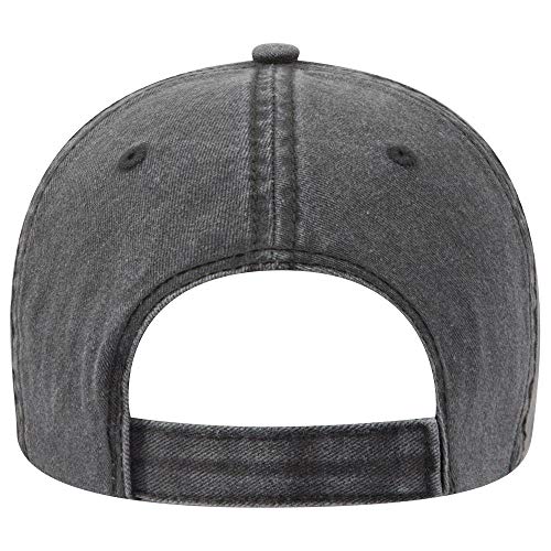 OTTO Garment Washed Pigment Dyed Cotton Twill 6 Panel Low Profile Dad Hat - color: Char. Gray