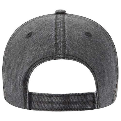 OTTO Garment Washed Pigment Dyed Cotton Twill 6 Panel Low Profile Dad Hat - color: Char. Gray