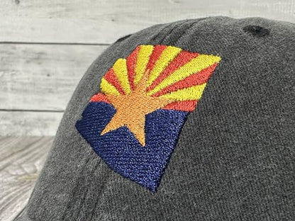 America State City Flag Hats - color: Arizona Flag (Washed Black)