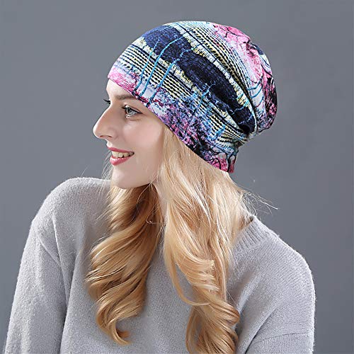 XYIYI Womens Chemo Headwear Hats Cotton Slouchy Beanie Cap Scarf - color: 2pcs Tree-g