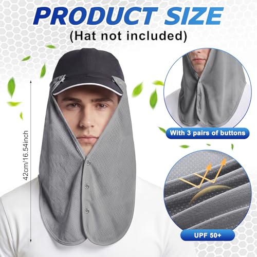 Geyoga 3Pcs UV Sun Protection Neck Drape - color: Black Gray White