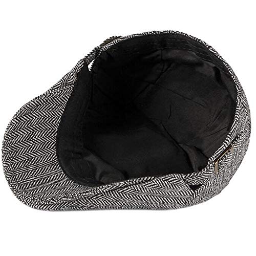 2 Pack Men's Cotton Flat Cap Ivy Gatsby Newsboy Hat - color: B