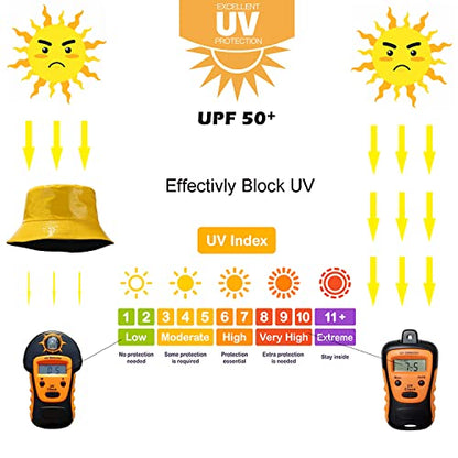 Reversible PU Leather Bucket Hats for Women Solid Color Double Wear Summer Hat Unisex - color: Yellow