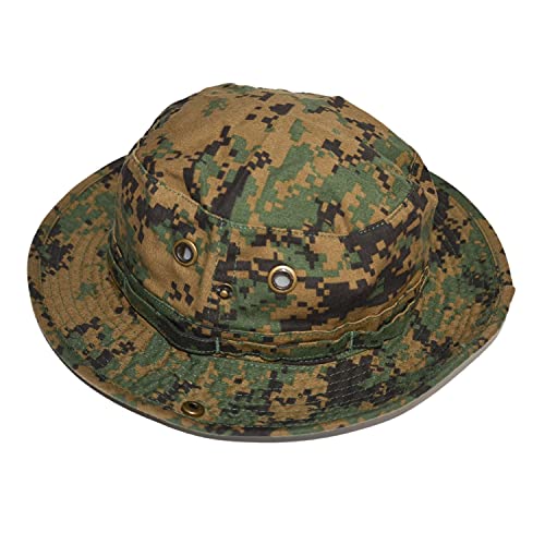 Newhattan Boonie Safari Bucket Hat Foldable Military Style Cap - color: Digital Camo, size: Large-X-Large