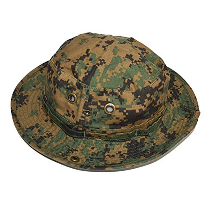 Newhattan Boonie Safari Bucket Hat Foldable Military Style Cap - color: Digital Camo, size: Large-X-Large