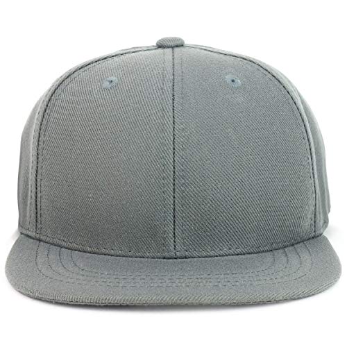 Armycrew Youth Kid's Solid Color Flat Bill Snapback Baseball Cap - color: Charcoal