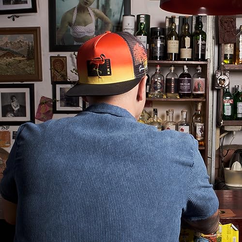 Grace Folly Trucker Hat for Men & Women. Snapback Mesh Caps - color: Flamingo