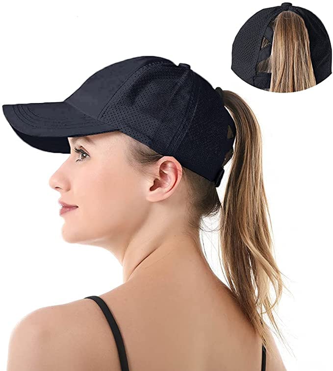 Womens Ponytail Hat Baseball Cap, Adjustable Criss Cross Baseball Cap High Bun Unisex Quick Drying Trucker Hats - color: Ztibetan