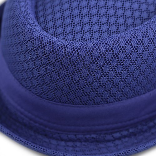 The Hat Depot Unisex Light Weight Classic Soft Cool Mesh Pork Pie hat - color: Royal, size: Small-Medium