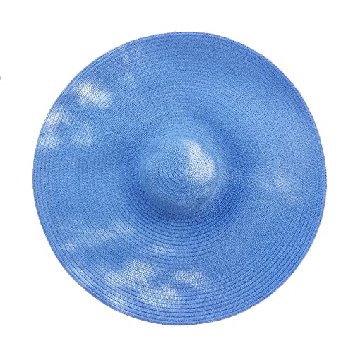 Oversized Beach Sun Hat for Women Foldable Large Wide Brim Hats Packable Roll up Floppy Cap Summer UV Protection Hat - color: Blue