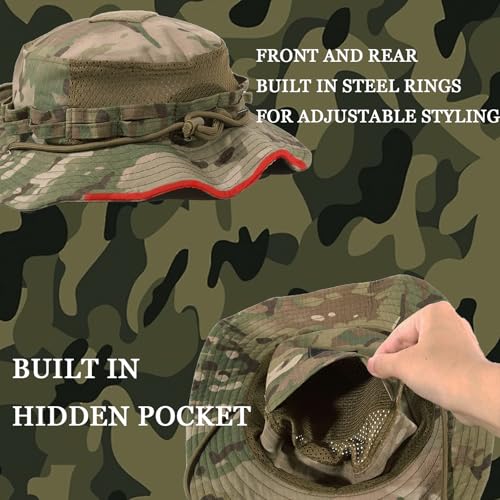 Sun Hat Breathable Bucket Boonie Hats for Men Women Fishing Safari Hats Cap Outdoor Hiking Camping Hunting - color: Camo Dbcp