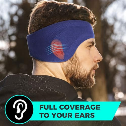 WTACTFUL 1-2 Pack Ear Muffs Ear Warmers, Winter Extra Thick Fleece for Men - color: Blue