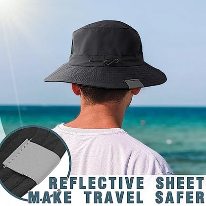 Seektop Surf Bucket Hat with UPF 50+ UV Protection, Waterproof Surfing Hat - color: Black