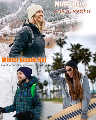 Womens Satin Lined Beanie Wool Silk Lining Slouchy Warm Skull Cap - color: 1pcs Dark Purple