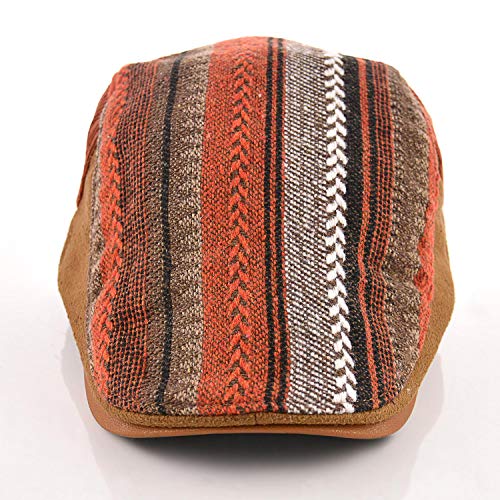 M MOACC Men Beret Hat Cotton Adjustable Newsboy Hats Cabbie Gatsby Cap Driving Flat Caps - color: Hat-t6-orange Red