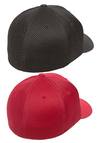 Flexfit mens Visor - color: 2pack 1-black & 1-red, size: Small-Medium