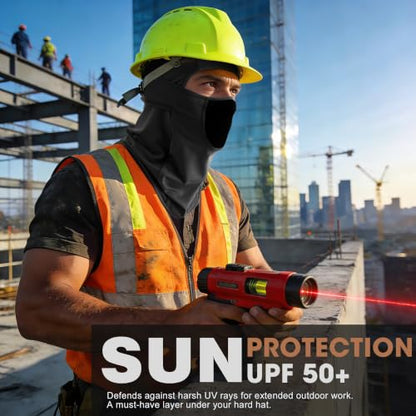 WTACTFUL Breathable Balaclava Face Mask Men, Summer UPF 50+ Sun Protection - color: Black+black