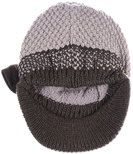 BYOS Womens Winter Chic Cable Warm Fleece Lined Crochet Knit Hat W/Visor Newsboy Cabbie Cap - color: Brown Bow