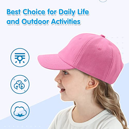 Peecabe Plain Toddler Baseball Hat Unisex Cotton Kids Trucker Hat Adjustable Baby Boys Sun Caps Girls Baseball Cap 1-5Y - color: Dark Pink, size: 6-24 Months