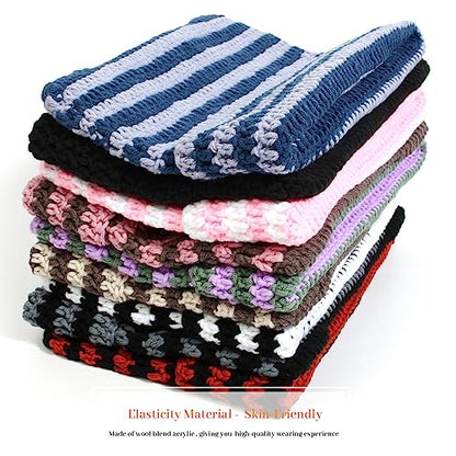 Women Beanie Warm Winter Hats, Soft Knit Lazy Beanie for Women, Women Cat Beanie，Women Fox hat, Slouchy Beanies for Women - color: White Pink